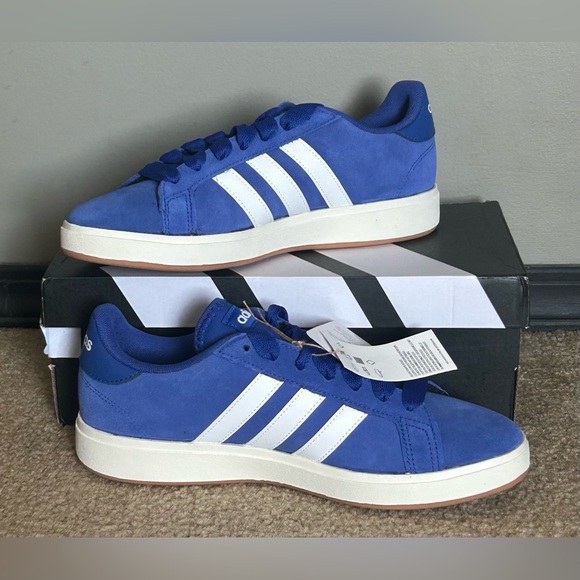 Adidas Royal Blue and White Grand Court Base 00s Sneakers Mens size 9 - Picture 5 of 11